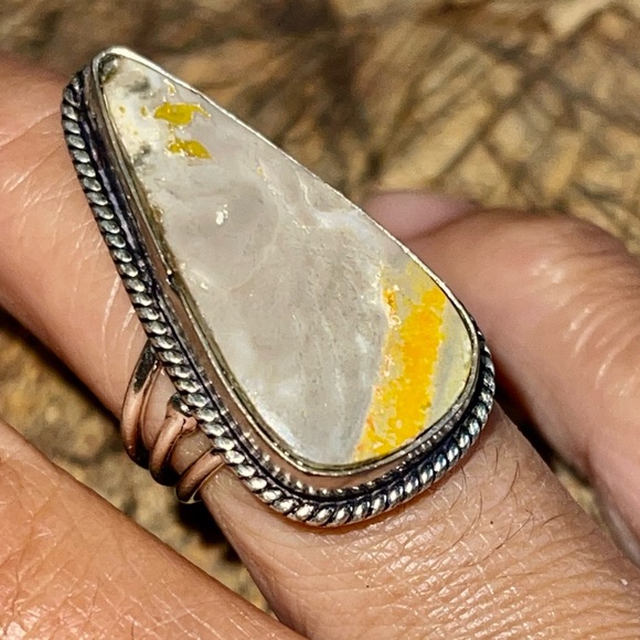 Indonesian Bumblebee Jasper Ring Size 5 1/4 - Picture 1 of 13